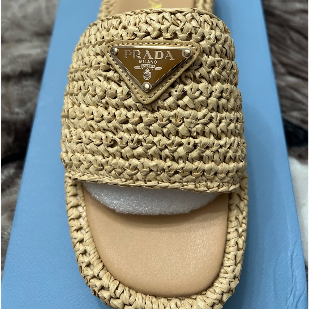 Prada Cream Woven Flats - Picture 3 of 4